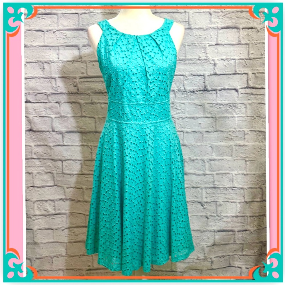 Aqua eyelet Covington sun dress (NWOT)